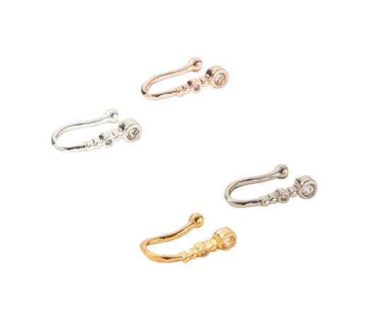 Unisex Clip on Nose Rings, 4pcs