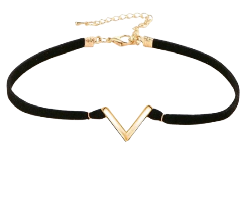 'V' Shaped Velvet Choker Necklace