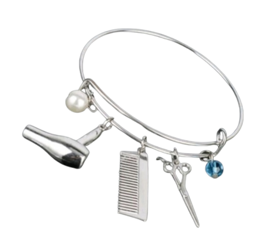 Hairstylist Charm Bracelet, Fashion Silver