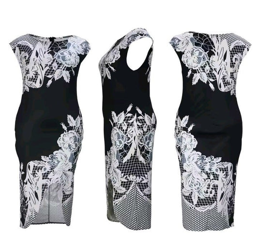 Ladies Black & White Dress, Size: XL