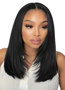 U-Part Wig, Heat Resistant Synthetic, 14". Colour: 1B