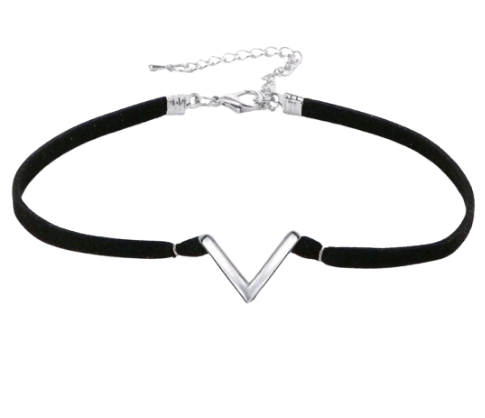 'V' Shaped Velvet Choker Necklace